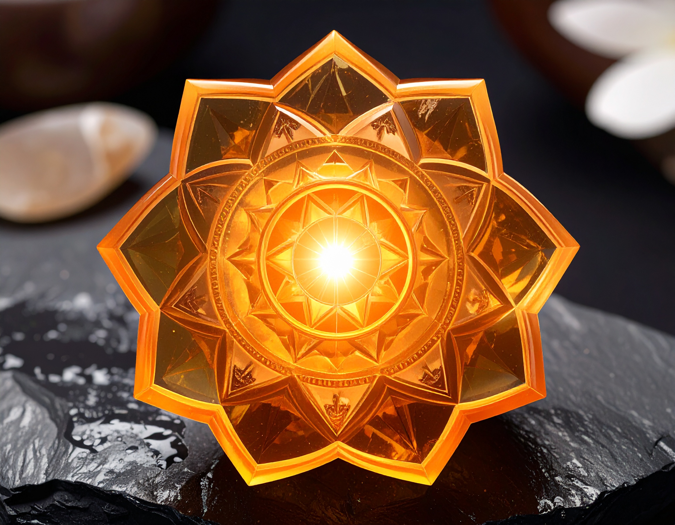 chakra sacré de couleur orange. chakra relié à l'eau. pierre de citrine
